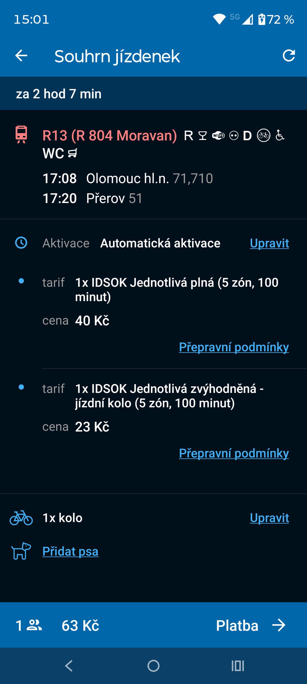 Prodej jízdenek IDSOK - souhrn jízdenek