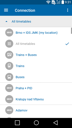 IDOS Timetables for Android - select of timetable
